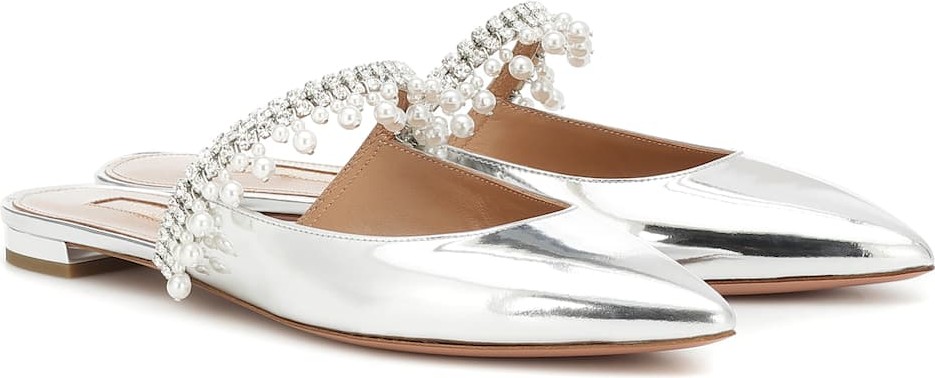 Aquazzura Exquisite embellished leather mules