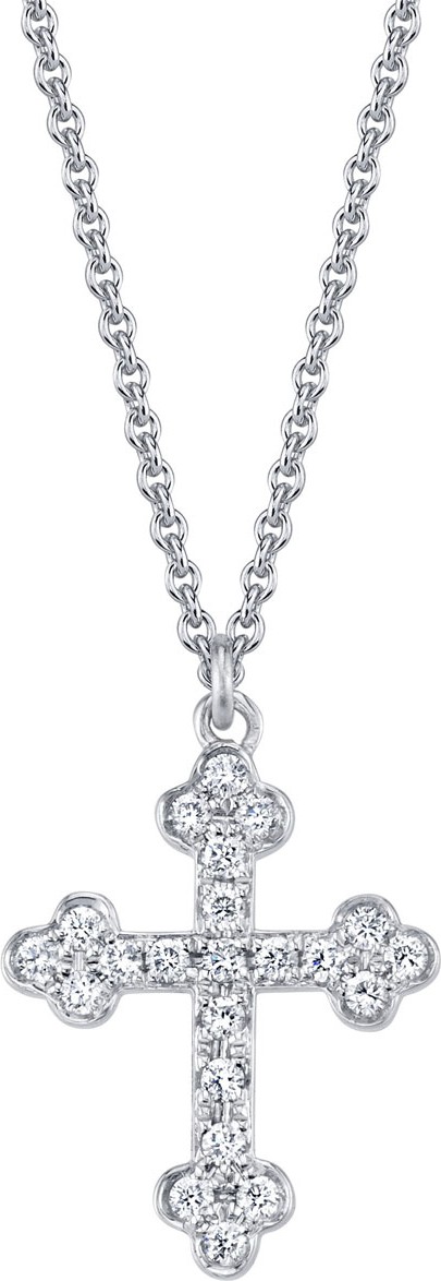 Cynthia Bach 18k White Gold Diamond Cross Pendant Necklace
