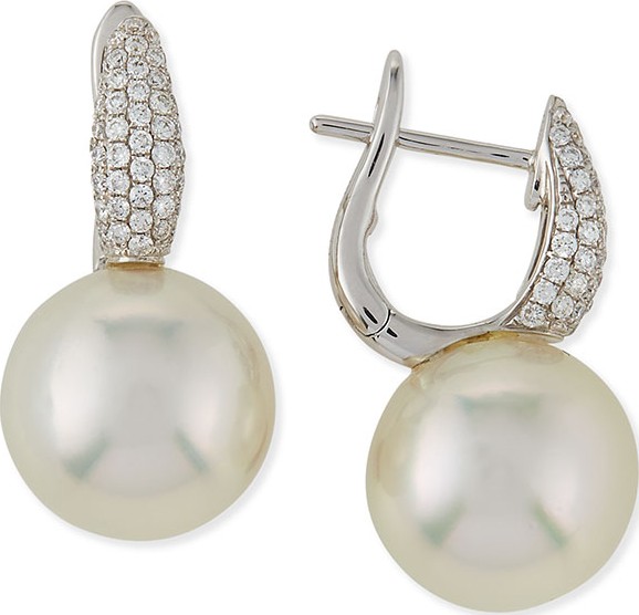 Belpearl Slim South Sea Pearl & Diamond Earrings