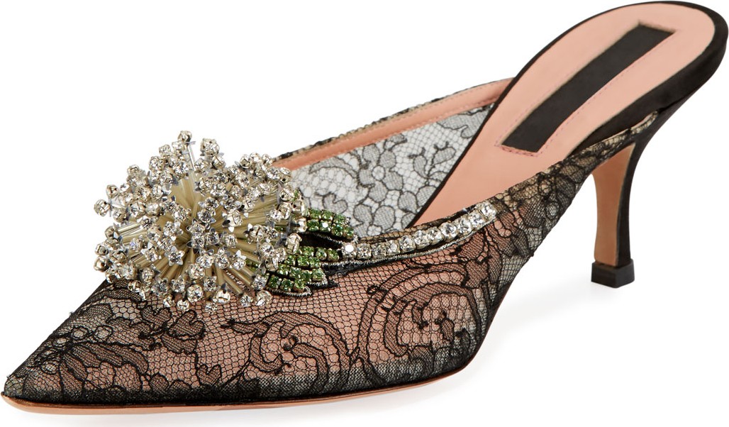 ROCHAS Dandelion Lace Slide 60mm Mules
