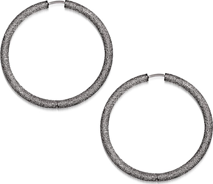 Carolina Bucci 18k Black Gold Florentine Large Hoop Earrings
