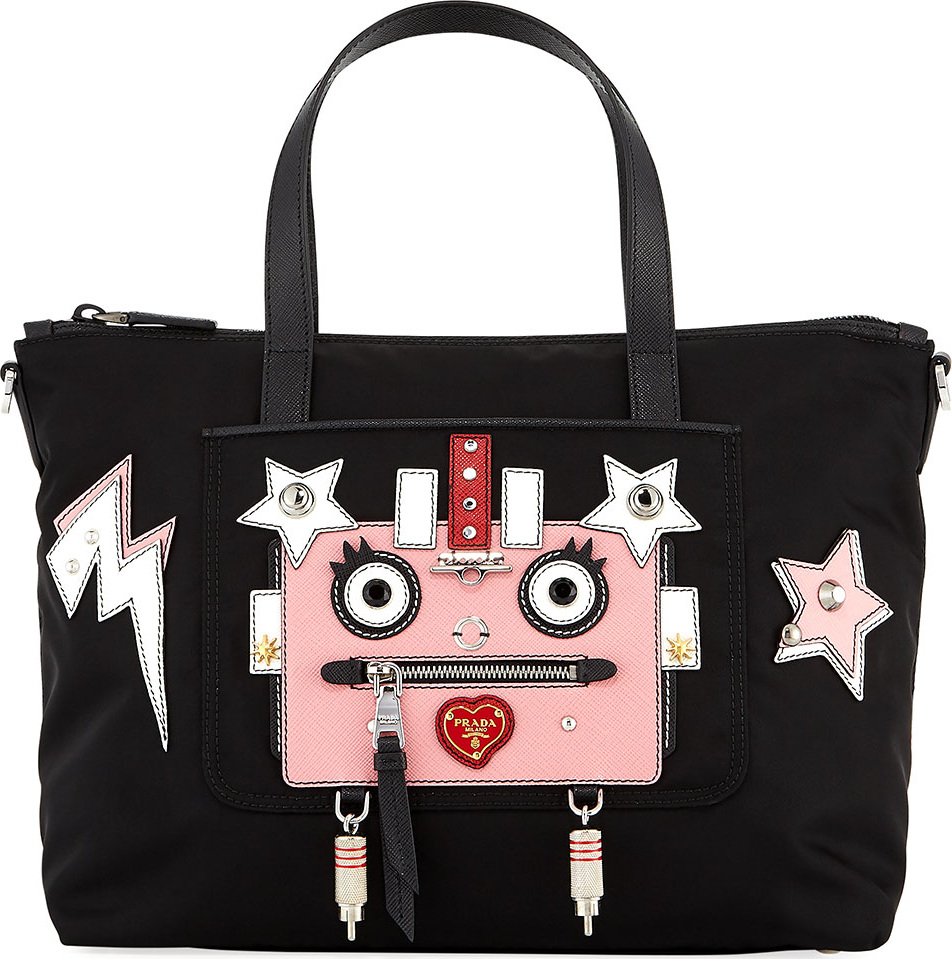 Prada Tessuto Robot Nylon and Calf Duffel Bag