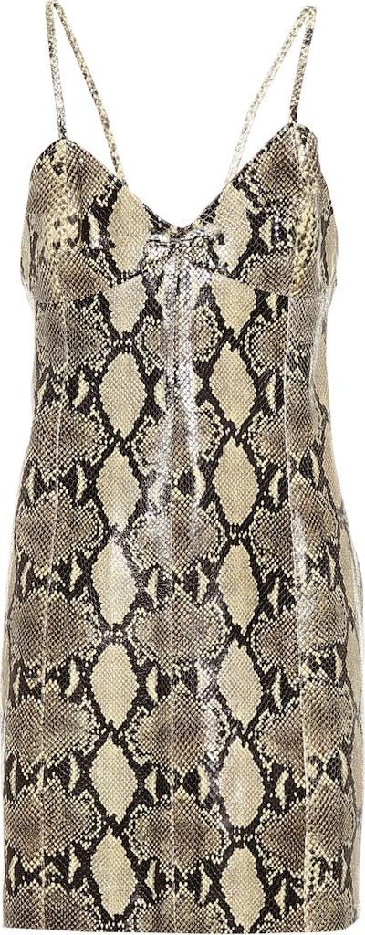 Gucci Snakeskin-printed leather dress