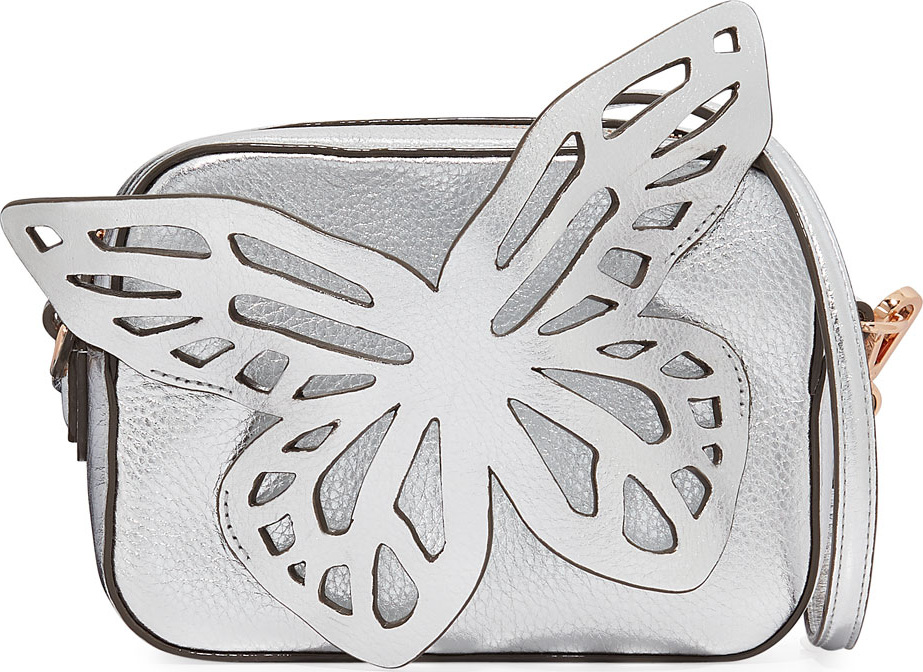Sophia Webster Flossy Butterfly Metallic Leather Crossbody Camera Bag