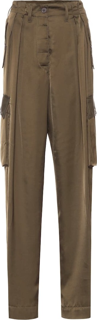 Dries Van Noten Satin cargo pants