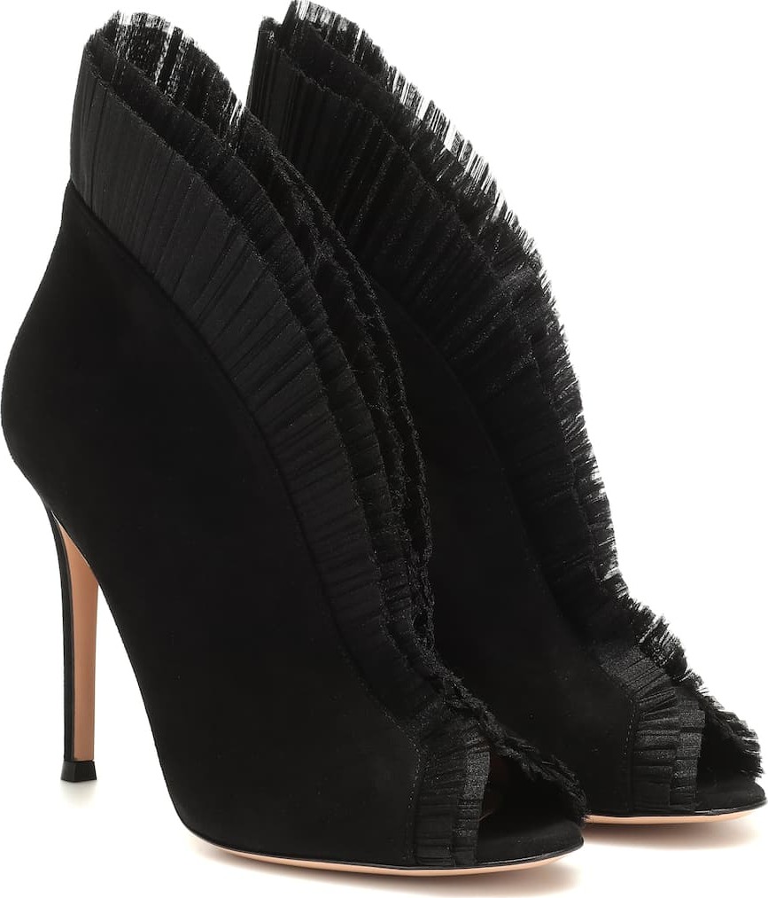 Gianvito Rossi Tulle 105 suede ankle boots