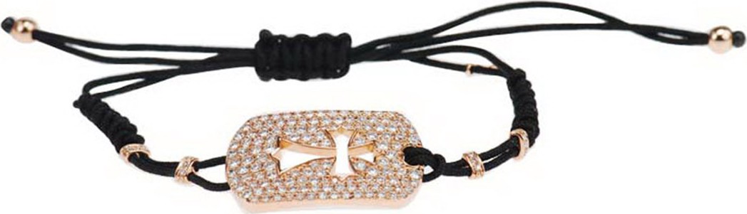 Pippo Perez 18k Rose Gold Diamond Cross Bracelet