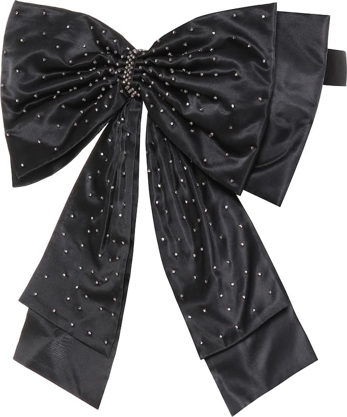 Erdem Embellished silk bow belt