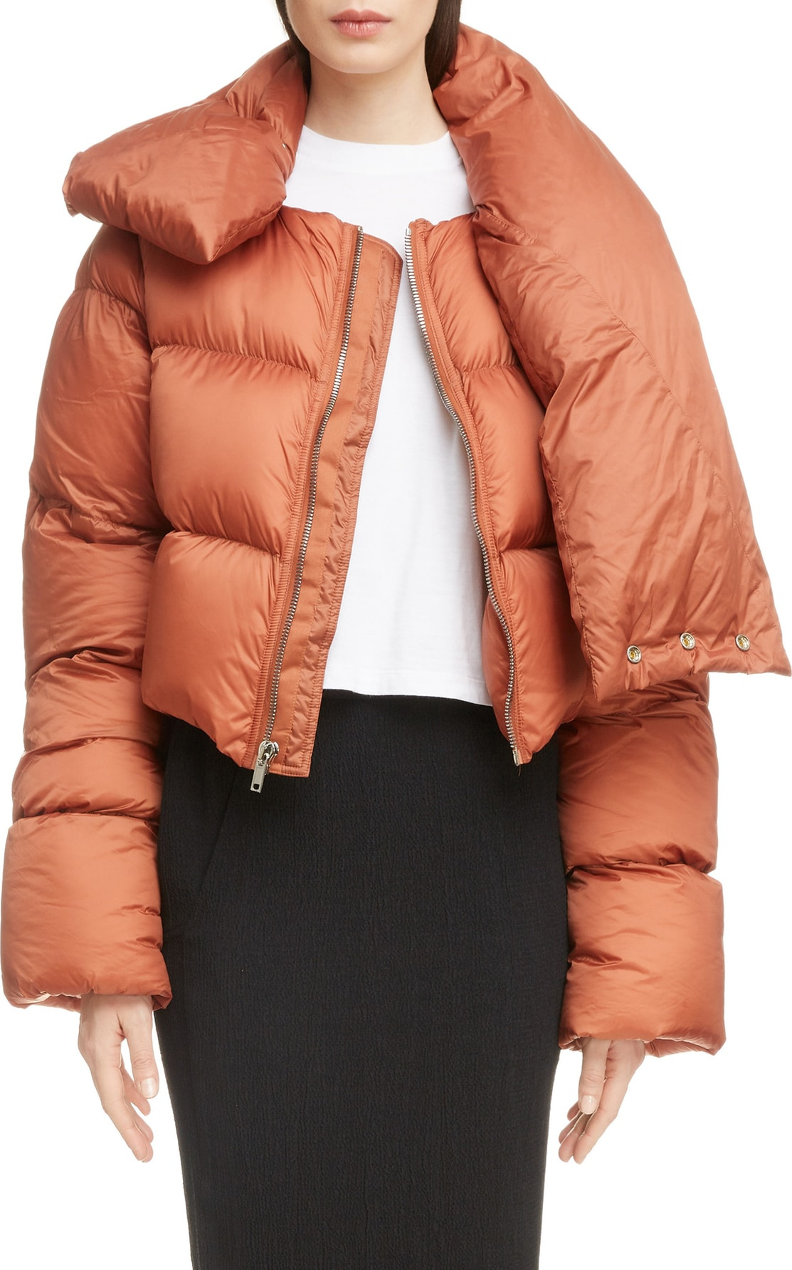 Rick Owens Down Fill Crop Puffer Coat