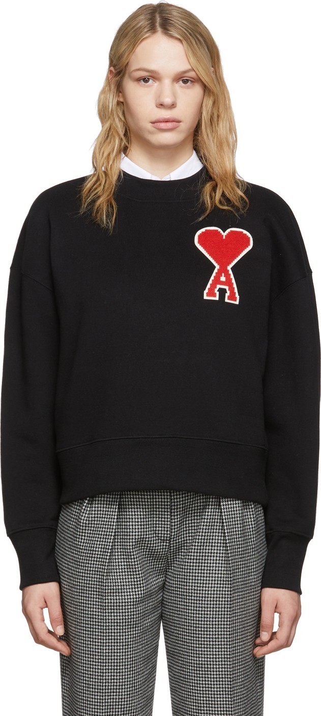 AMI Black Oversized Ami De Coeur Sweatshirt