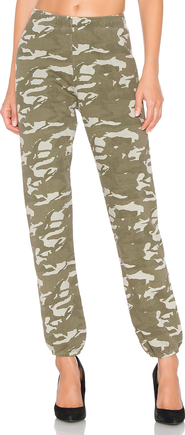 MONROW Two Tone Camo High Waisted Sweatpants