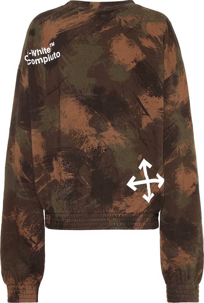 Off White Printed cotton sweatshirt