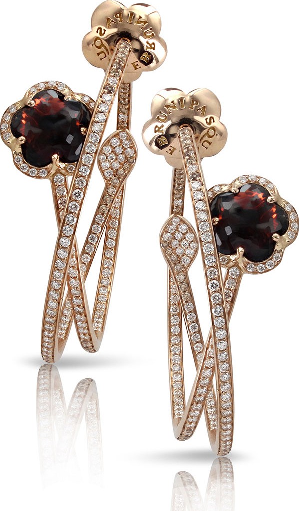 Pasquale Bruni Bon Ton 18k Rose Gold Earrings with Champagne Diamonds