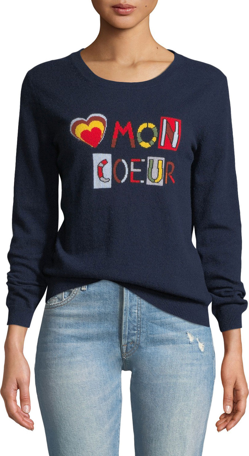 Chinti And Parker Mon Coeur Cashmere Intarsia Pullover Sweater