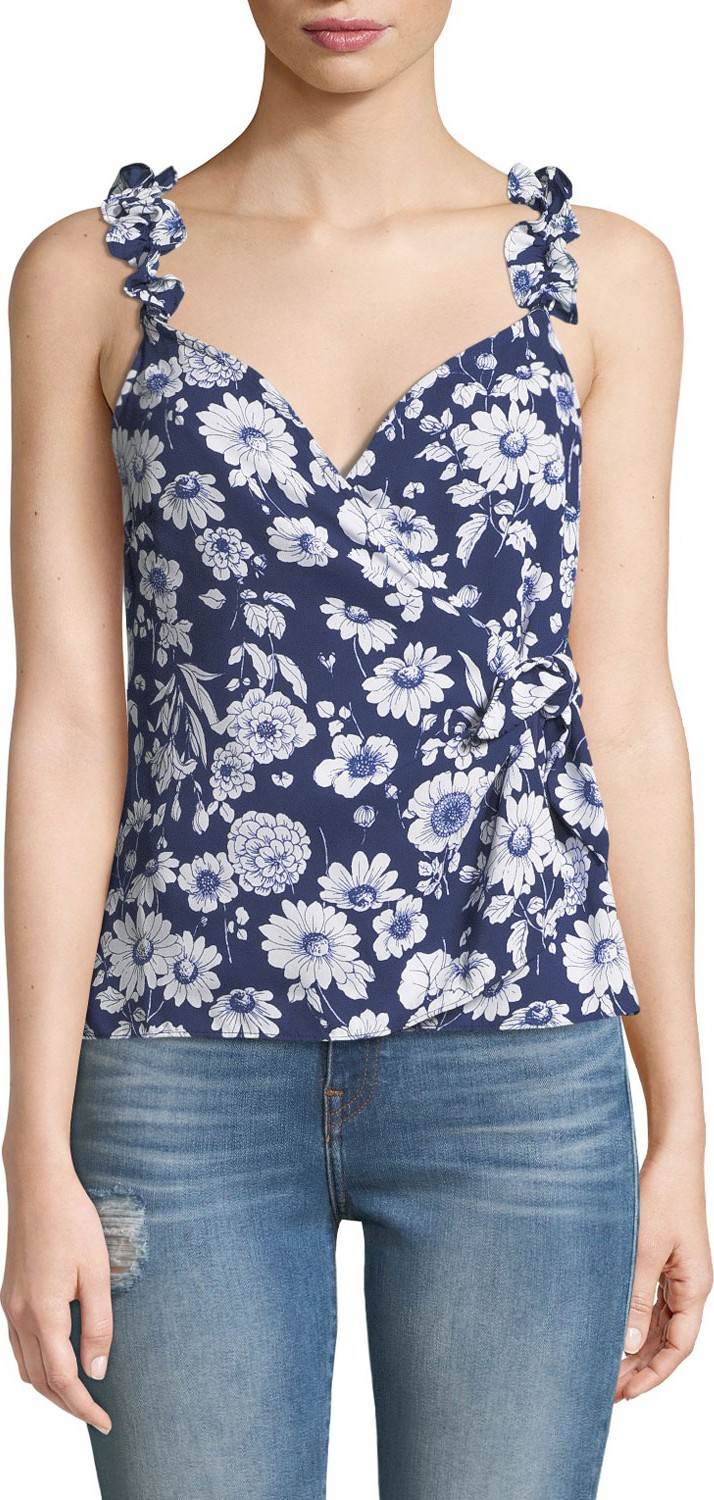 LIKELY Marin Sleeveless Floral Ruffle Top