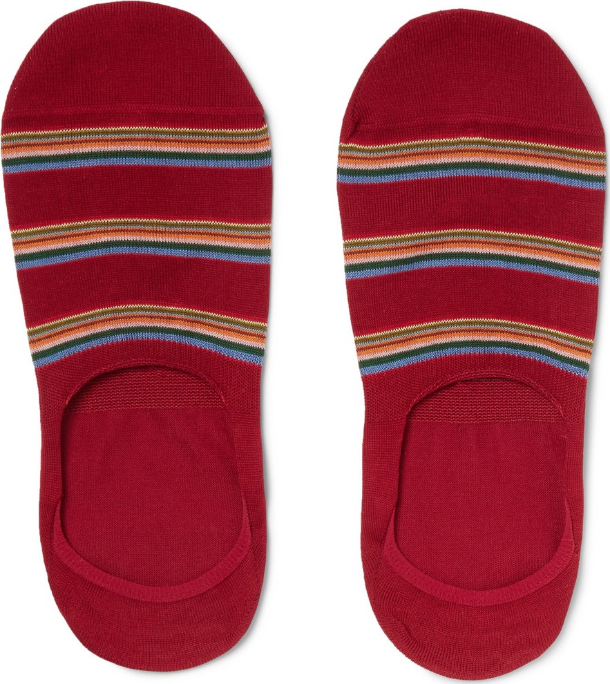 Paul Smith Striped Mercerised Stretch Cotton-Blend No-Show Socks
