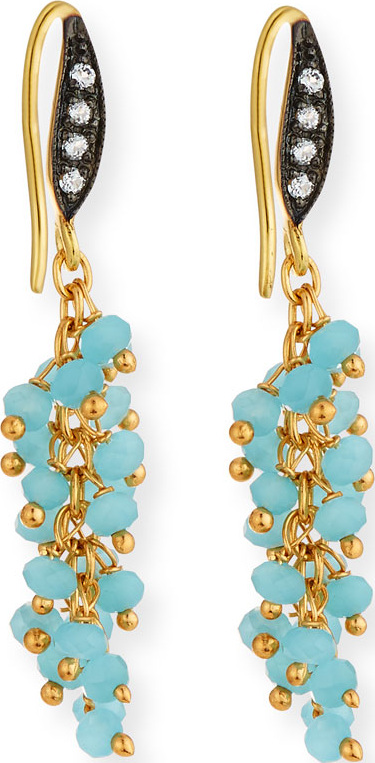 Margo Morrison Chalcedony Cluster Dangle Earrings