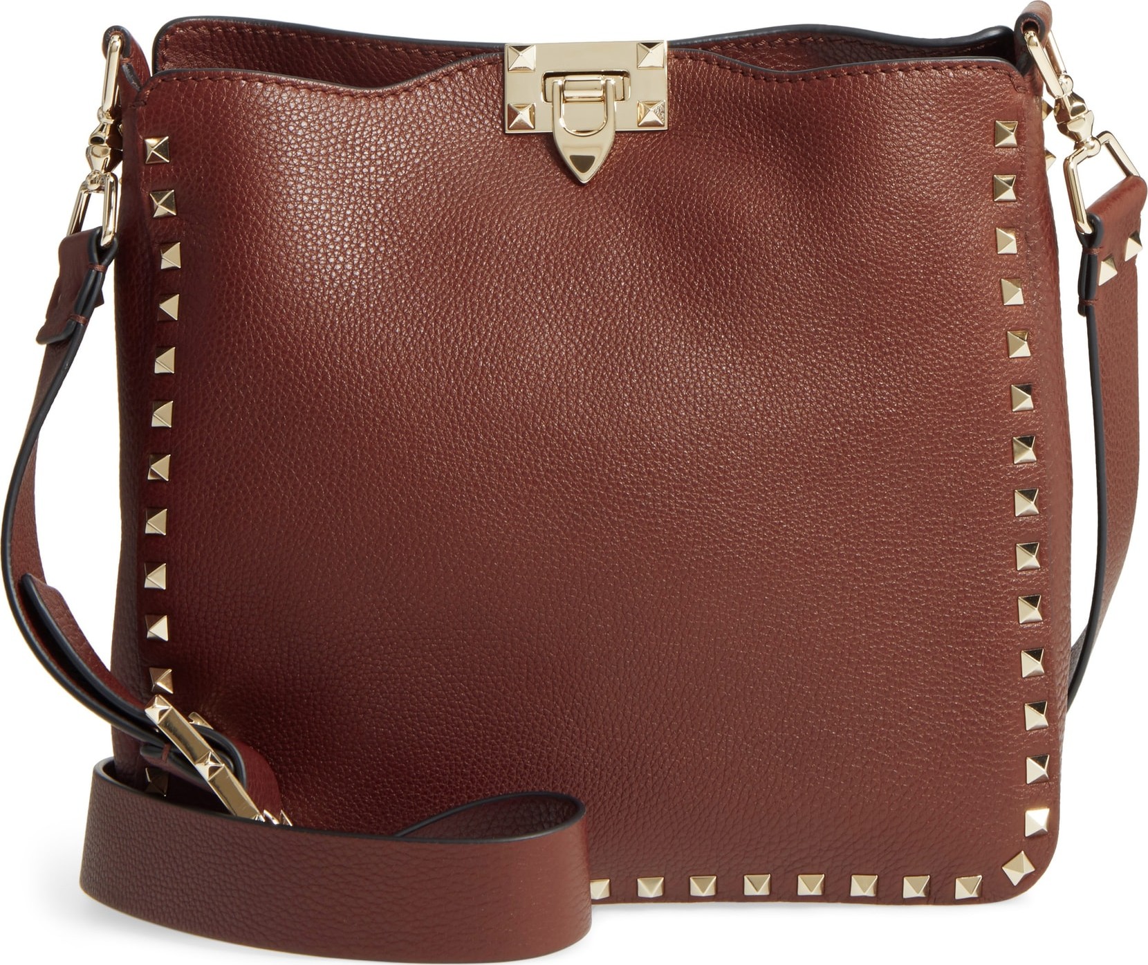 Valentino Small Rockstud Leather Hobo