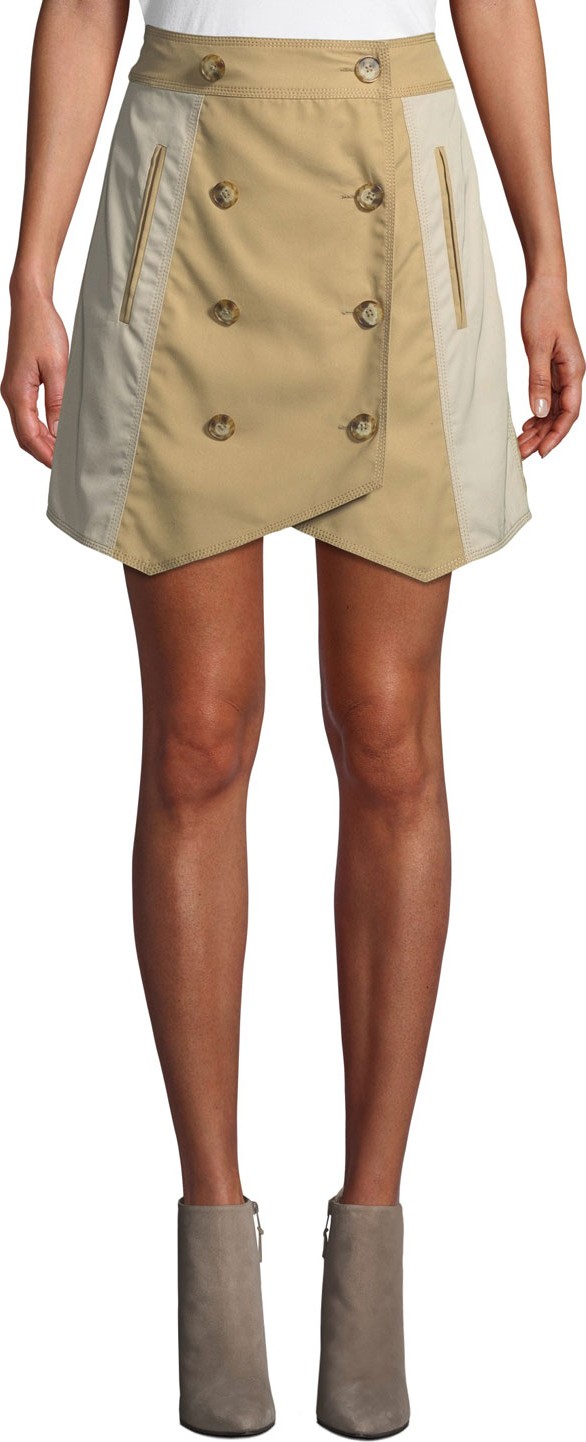 Derek Lam 10 Crosby Double-Breasted Trench Short Skirt