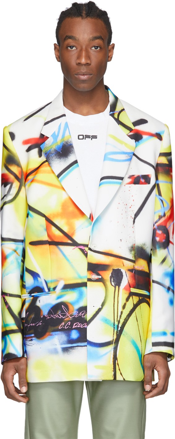 Off White White Futura Spray Over Blazer
