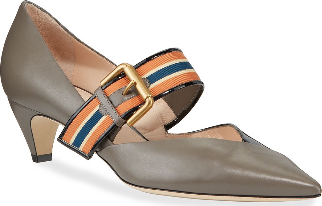 RODO 45mm Two-Tone Mary Jane Leather Pumps