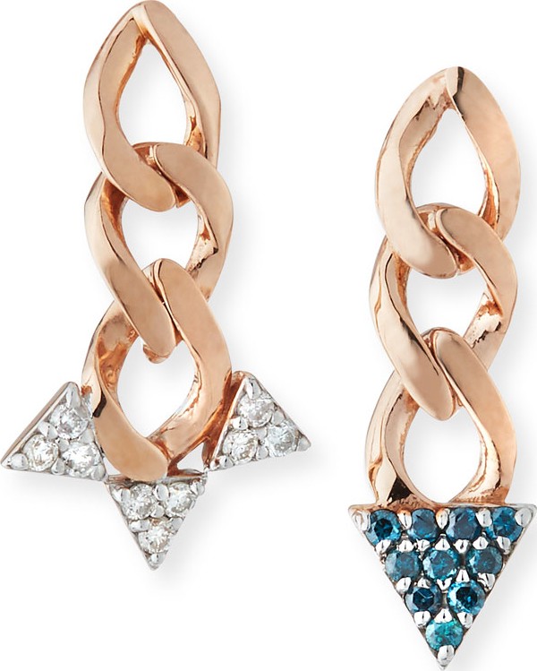 Stevie Wren 14k Rose Gold Mismatch Diamond Spike Earrings