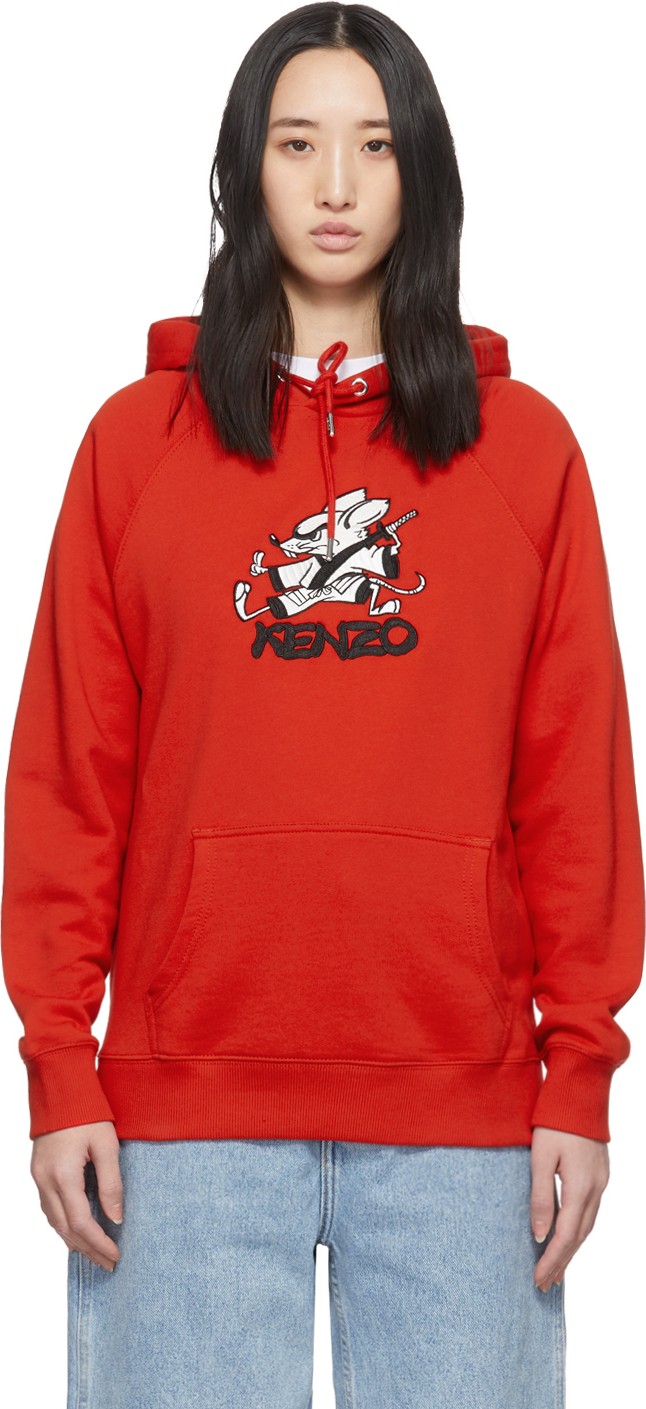 KENZO Red Limited Edition Chinese New Year Kung Fu Rat Hoodie