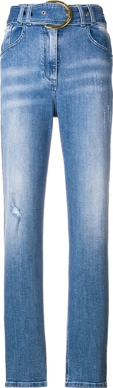 Balmain high-waist belted jeans
