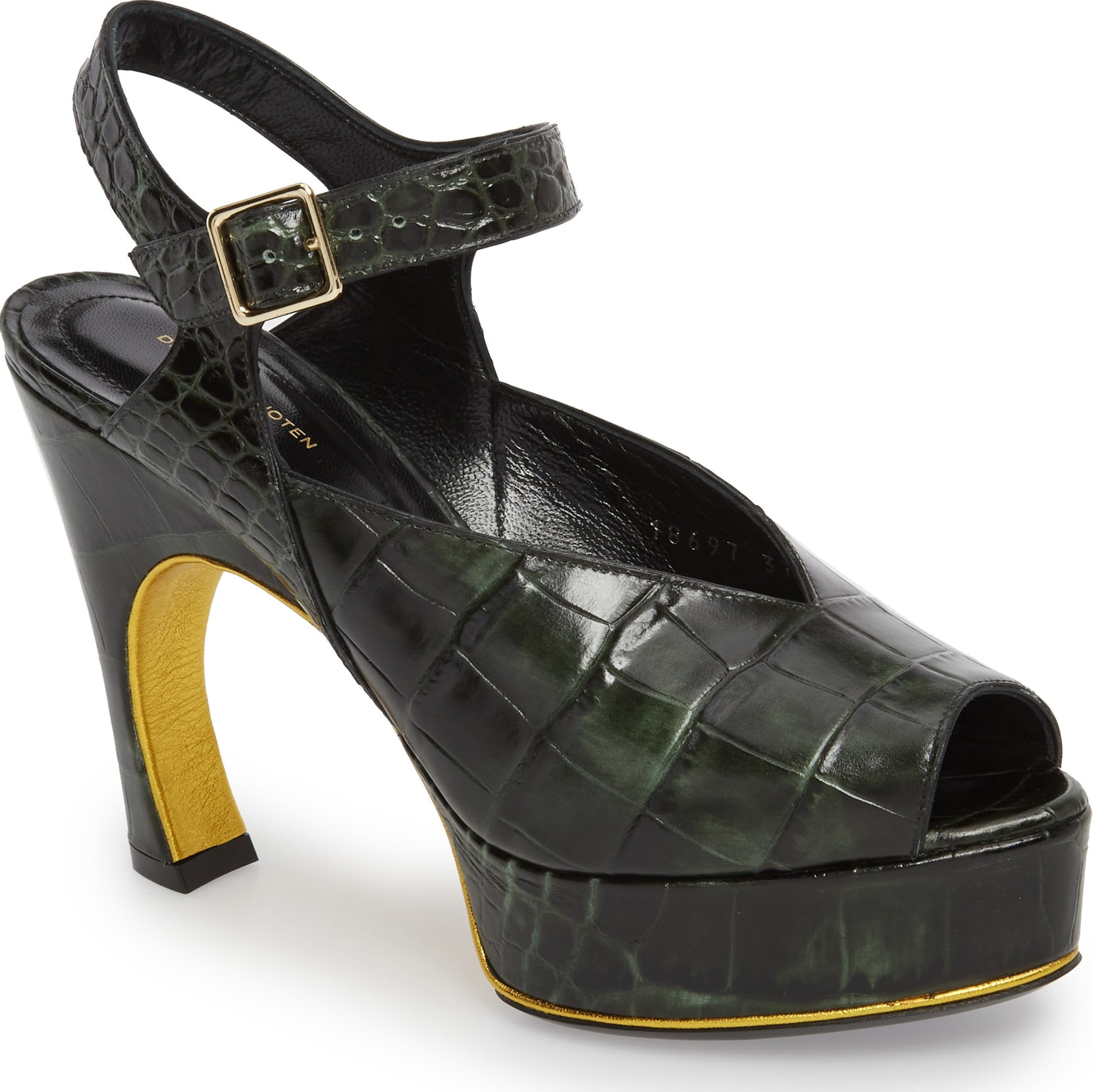 Dries Van Noten Embossed Platform Sandal