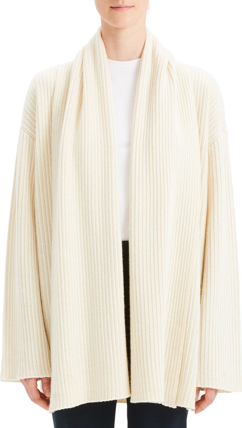Theory Cashmere Oversized Rib Cardigan