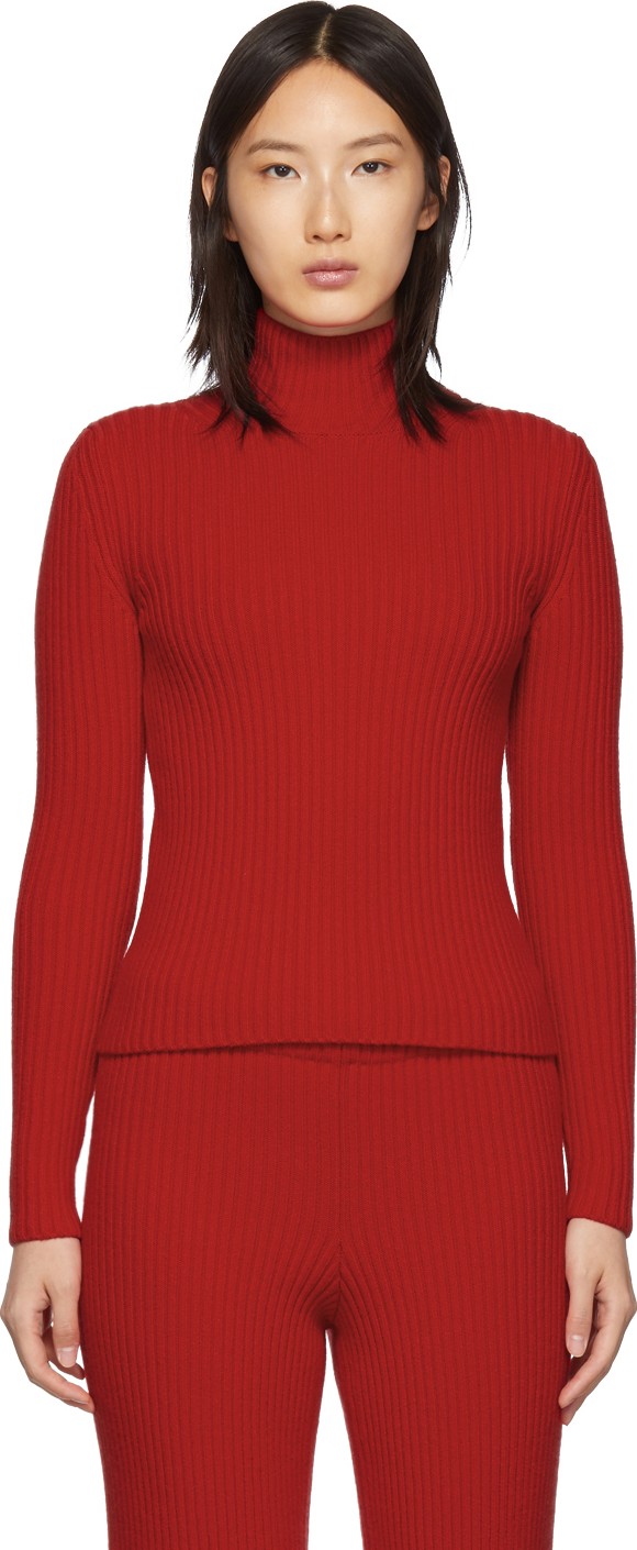 Balenciaga Red Wool & Cashmere Turtleneck