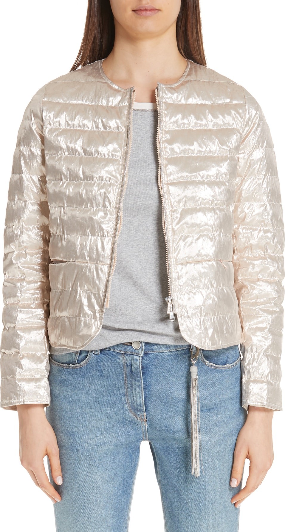 Fabiana Filippi Metallic Quilted Bomber