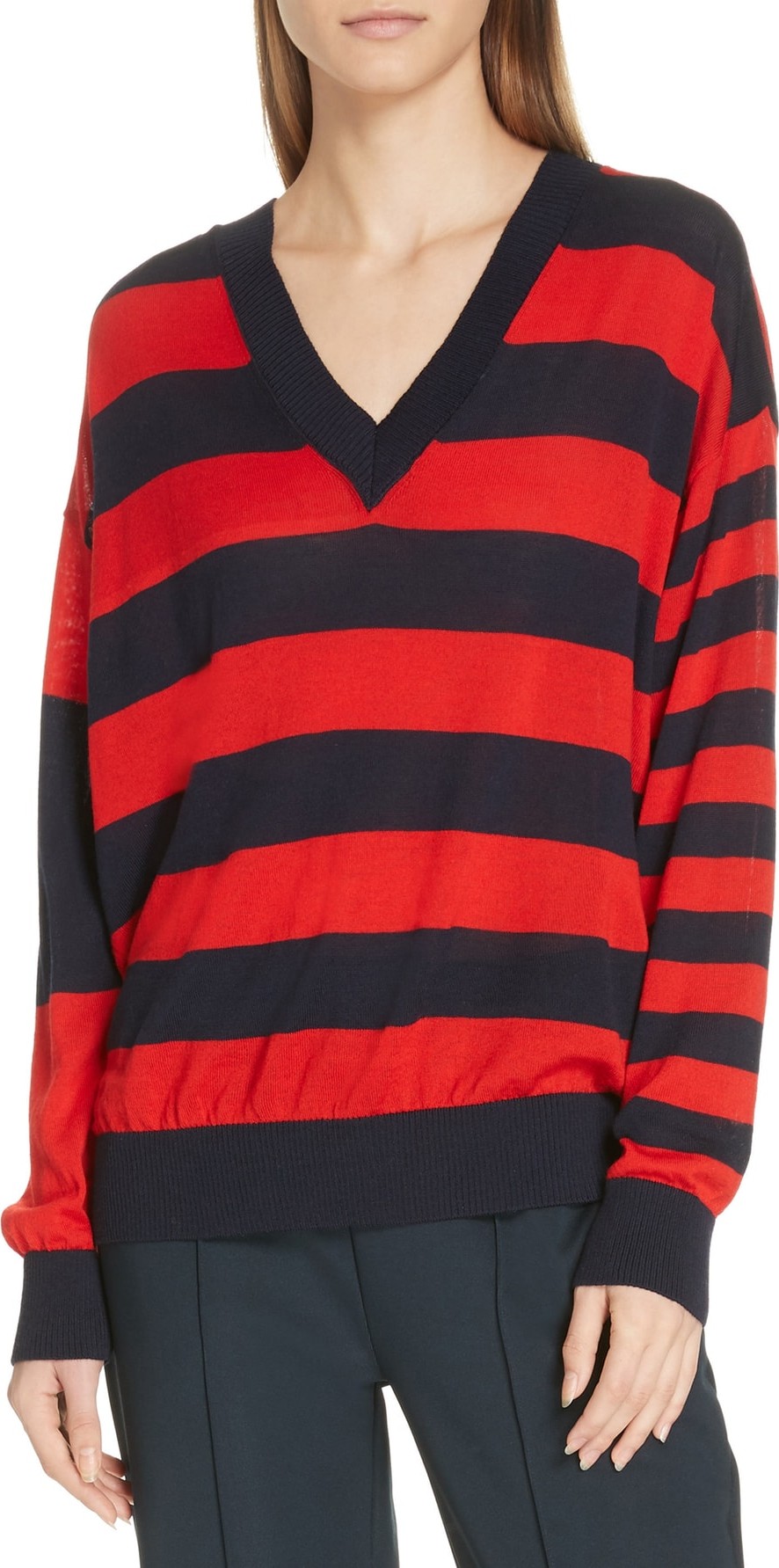 Etre Cecile Stripe V-Neck Sweater
