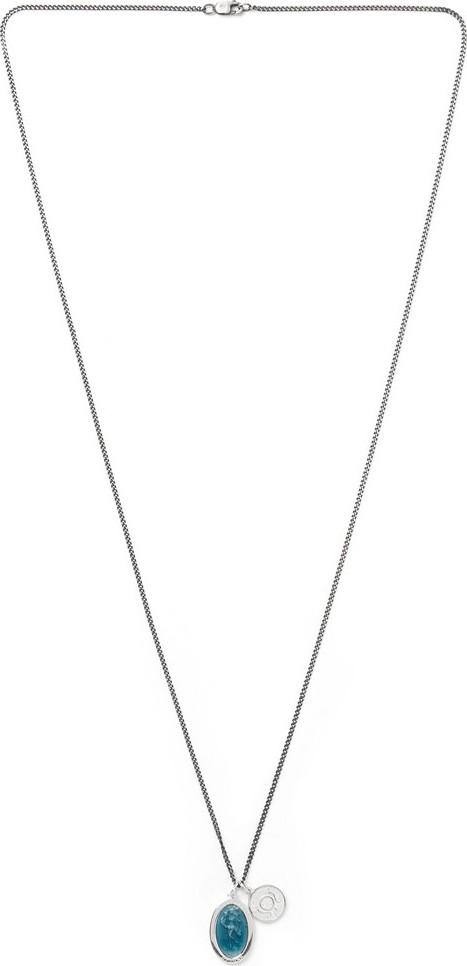 Miansai Fortuna Oxidised Sterling Silver and Enamel Necklace