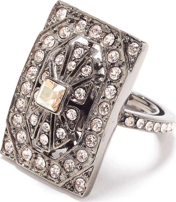 Oscar De La Renta Multi-Crystal Square Ring