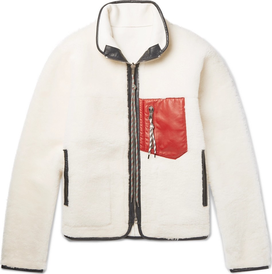 Aries Pat Reversible Leather-Trimmed Shearling Jacket