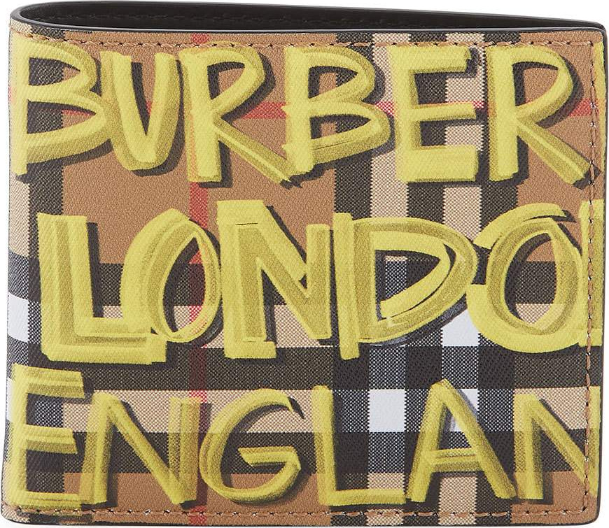 Burberry London England Men's Vintage Check Marker Scribble Wallet