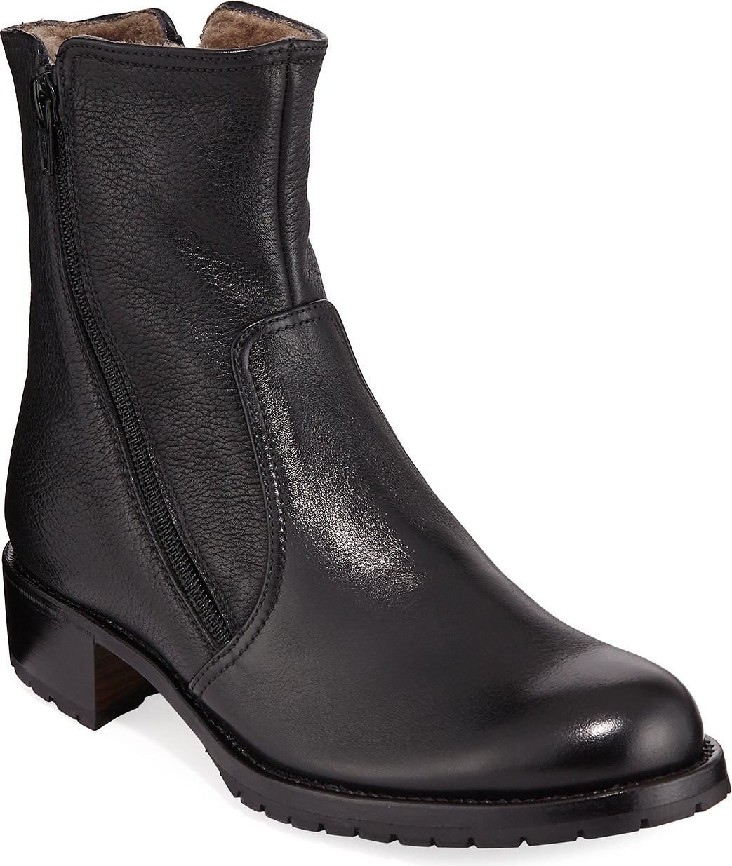 Gravati Two Zipper Leather Booties