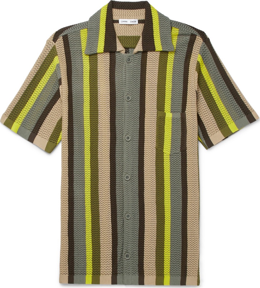 Cmmn Swdn Wes Striped Knitted Cotton Shirt