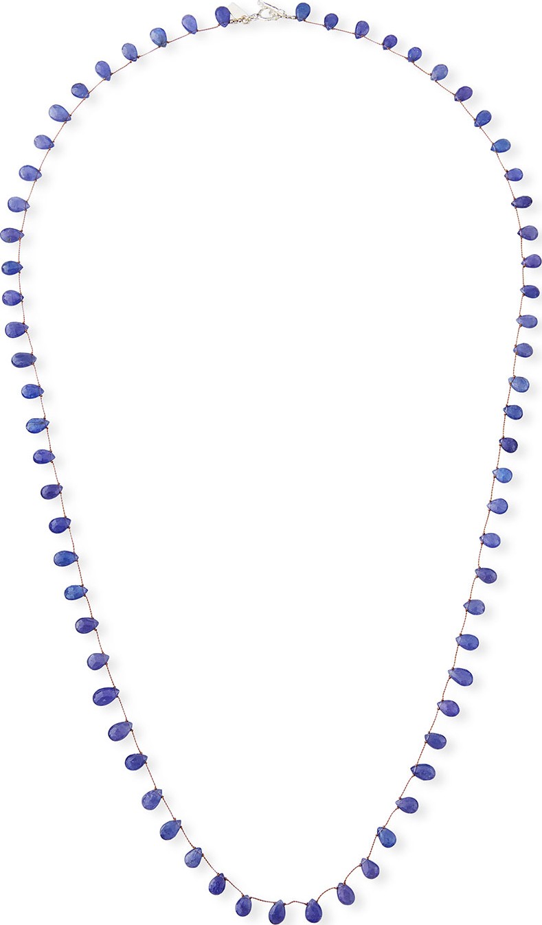 Margo Morrison Long Teardrop Stone Necklace, 36"L