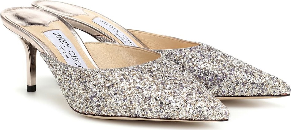 Jimmy Choo Rav 65 glitter mules