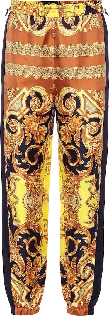 Versace Printed silk pants