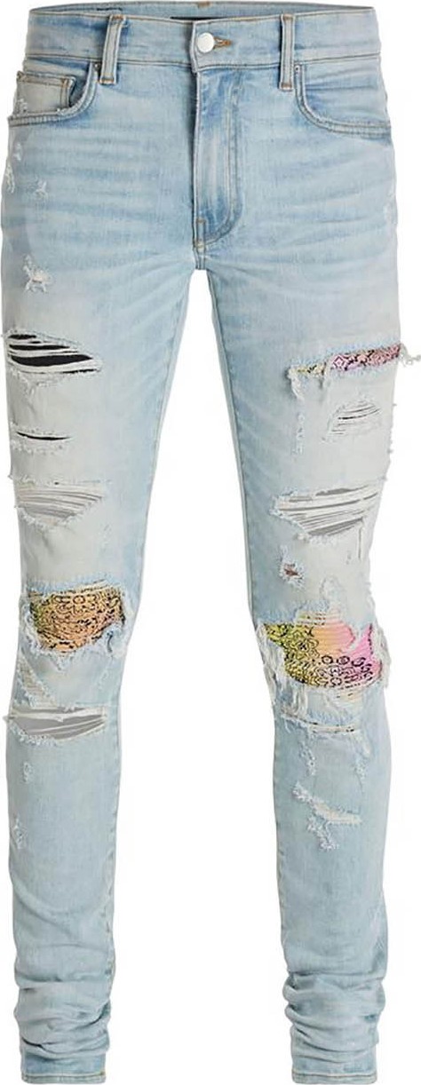Amiri MX1 Rainbow bandana jean