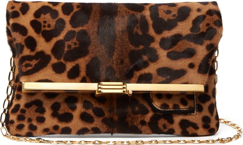 Bienen-Davis PM leopard-print calf hair folded clutch
