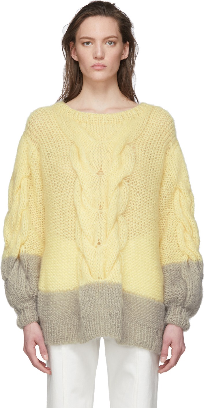 LOEWE Yellow & Grey Oversize Sweater