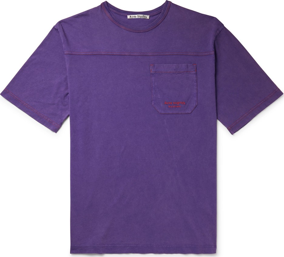 Acne Studios Edwin Logo-Embroidered Acid-Washed Cotton-Jersey T-Shirt