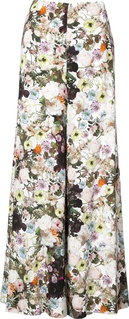 Adam Lippes Floral wide leg trousers