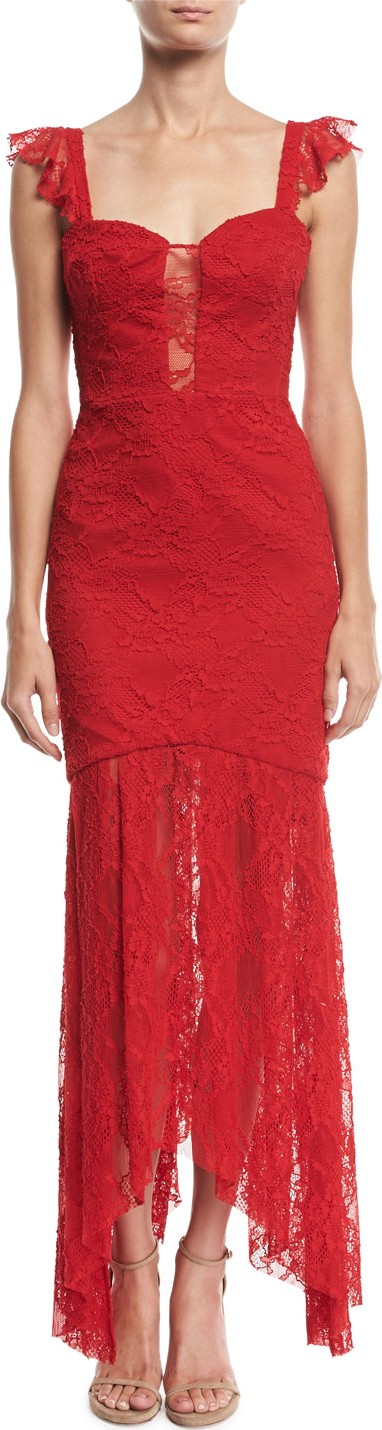MILLY Melissa Italian Stretch Lace Body-Con Gown
