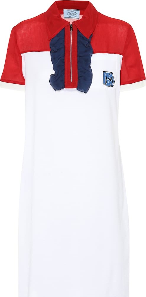 Prada Logo silk shirt dress