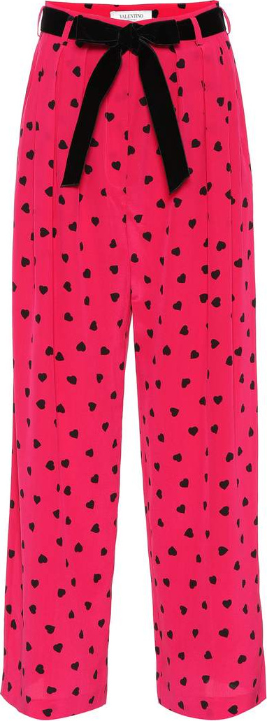 Valentino Belted silk pants